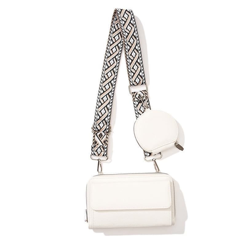 PALAY® Women Bag with Purse Bag Small PU Crossbody Phone Pouch Card Bags White Print Nylon Webbing Shoulder Strap Design Compact Casual Phone Sling Shoulder Bags PALAY® Women Bag with Purse Bag Small PU Crossbody Phone Pouch Card Bags White Print Nylon Webbing Shoulder Strap Design Compact Casual Phone Sling Shoulder Bags